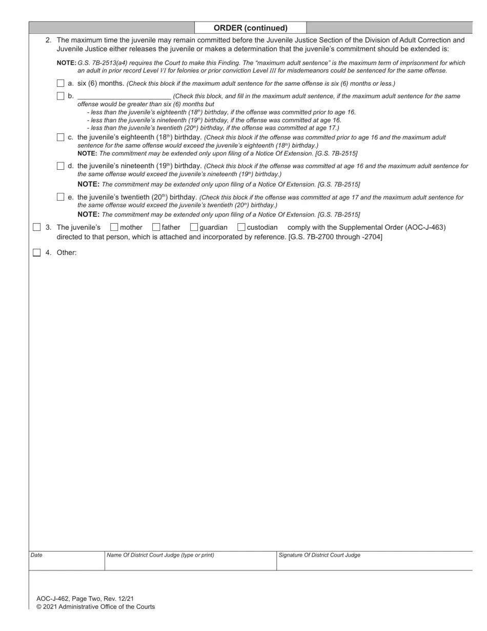 Form AOCJ462 Download Fillable PDF or Fill Online Juvenile Level 3