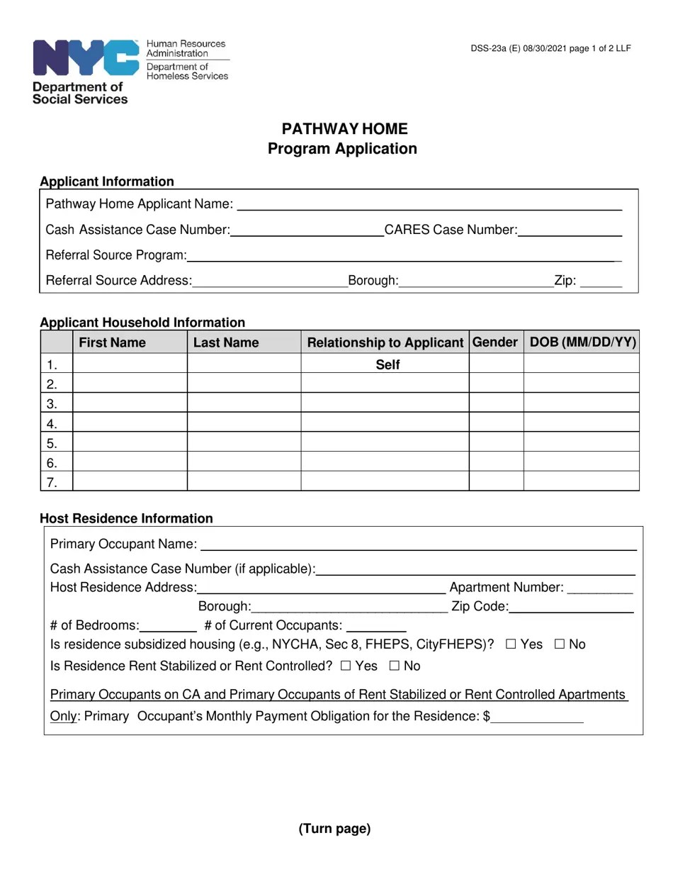 Form DSS23A Fill Out, Sign Online and Download Printable PDF, New