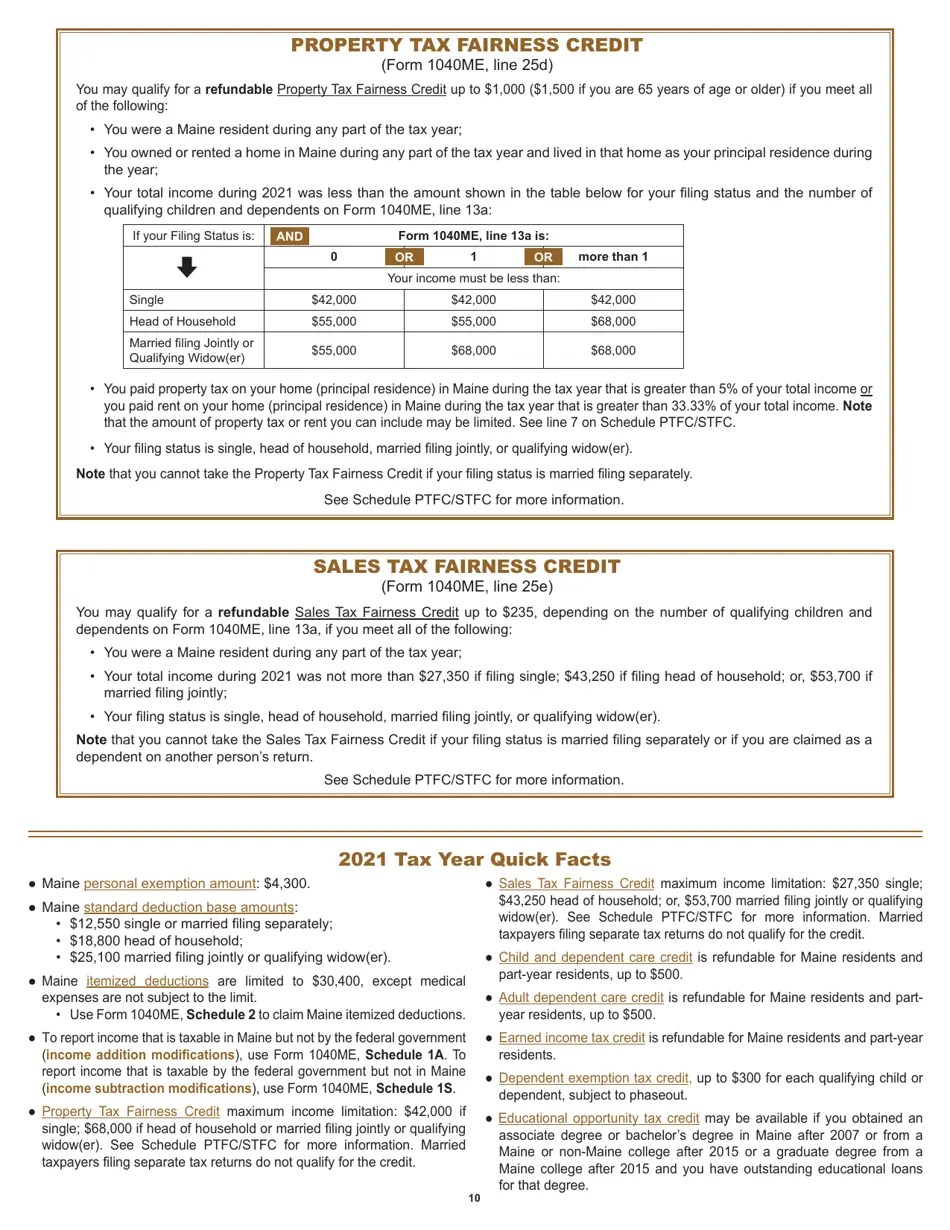 Download Instructions for Form 1040ME Maine Individual Tax PDF