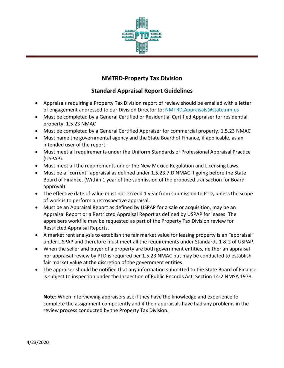 New Mexico Checklist for Submission on Lease of Real Property Fill