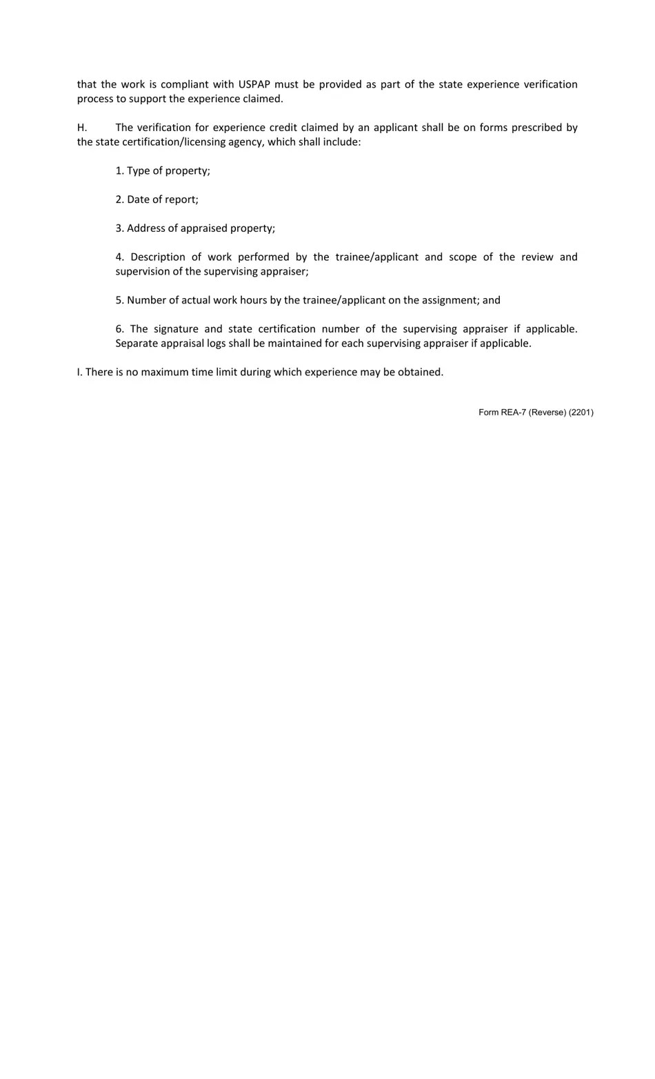 Form REA7 Download Printable PDF or Fill Online Trainee Appraiser