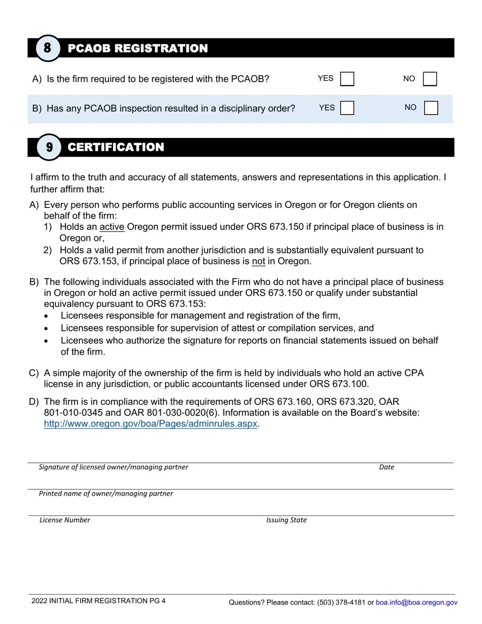 Oregon Initial Firm Registration Fill Out, Sign Online and Download