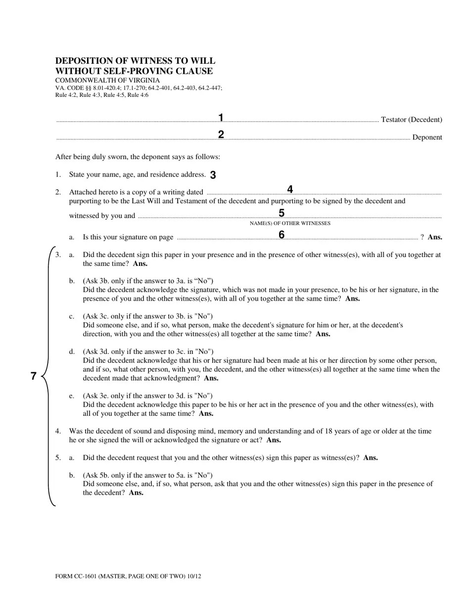 Download Instructions for Form CC1601 Deposition of Witness to Will