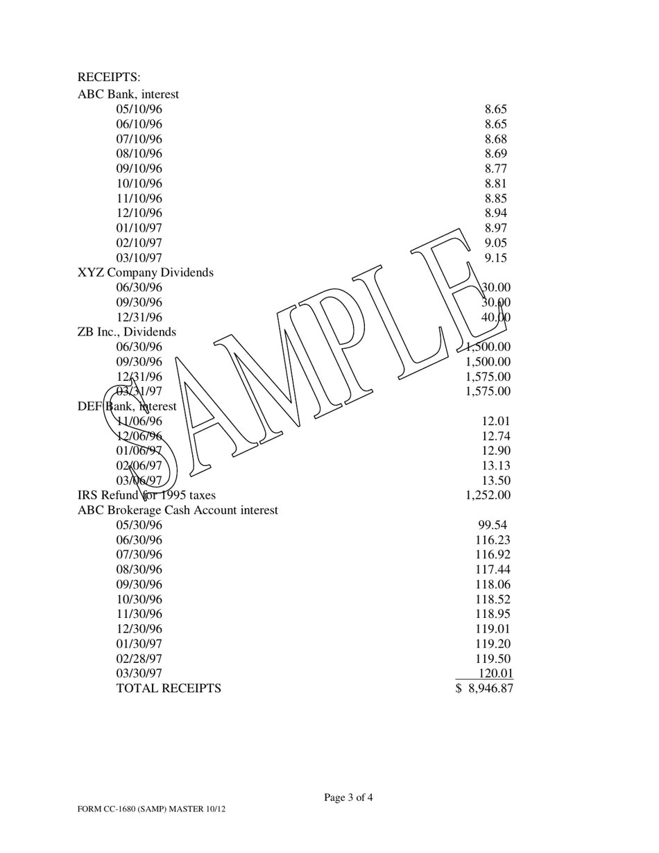Download Instructions for Form CC1680 Account for Decedent's Estate