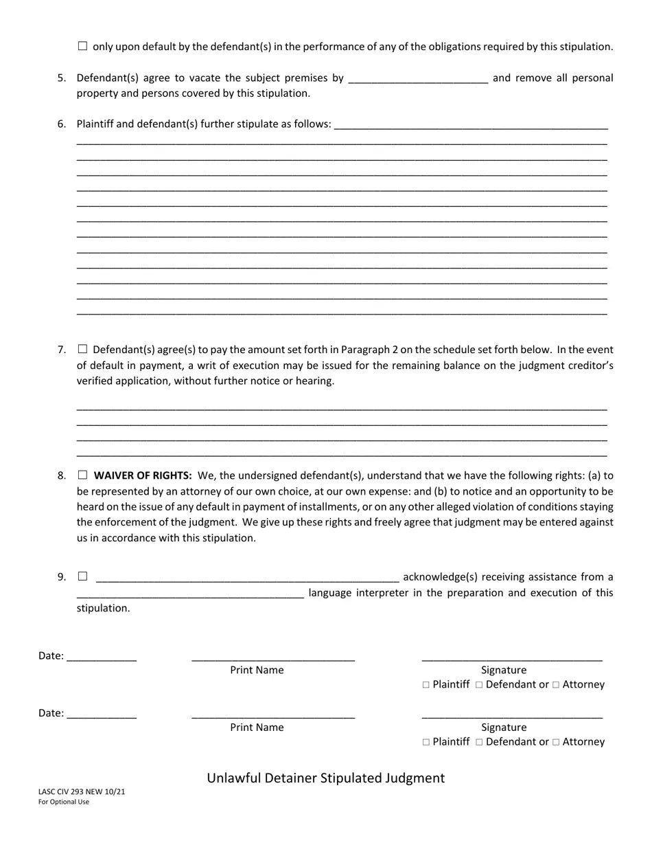 Form LACIV293 Fill Out, Sign Online and Download Fillable PDF, County