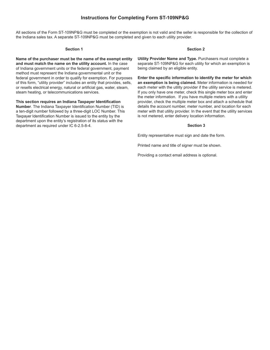 Form ST109NP&G (State Form 56648) Download Fillable PDF or Fill Online