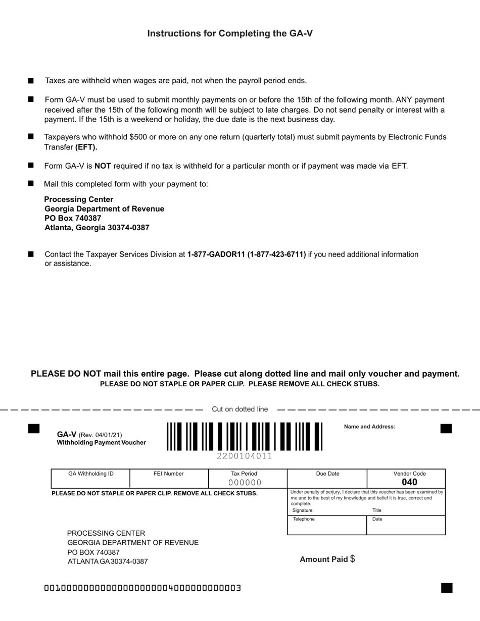 Form GAV Fill Out, Sign Online and Download Fillable PDF,