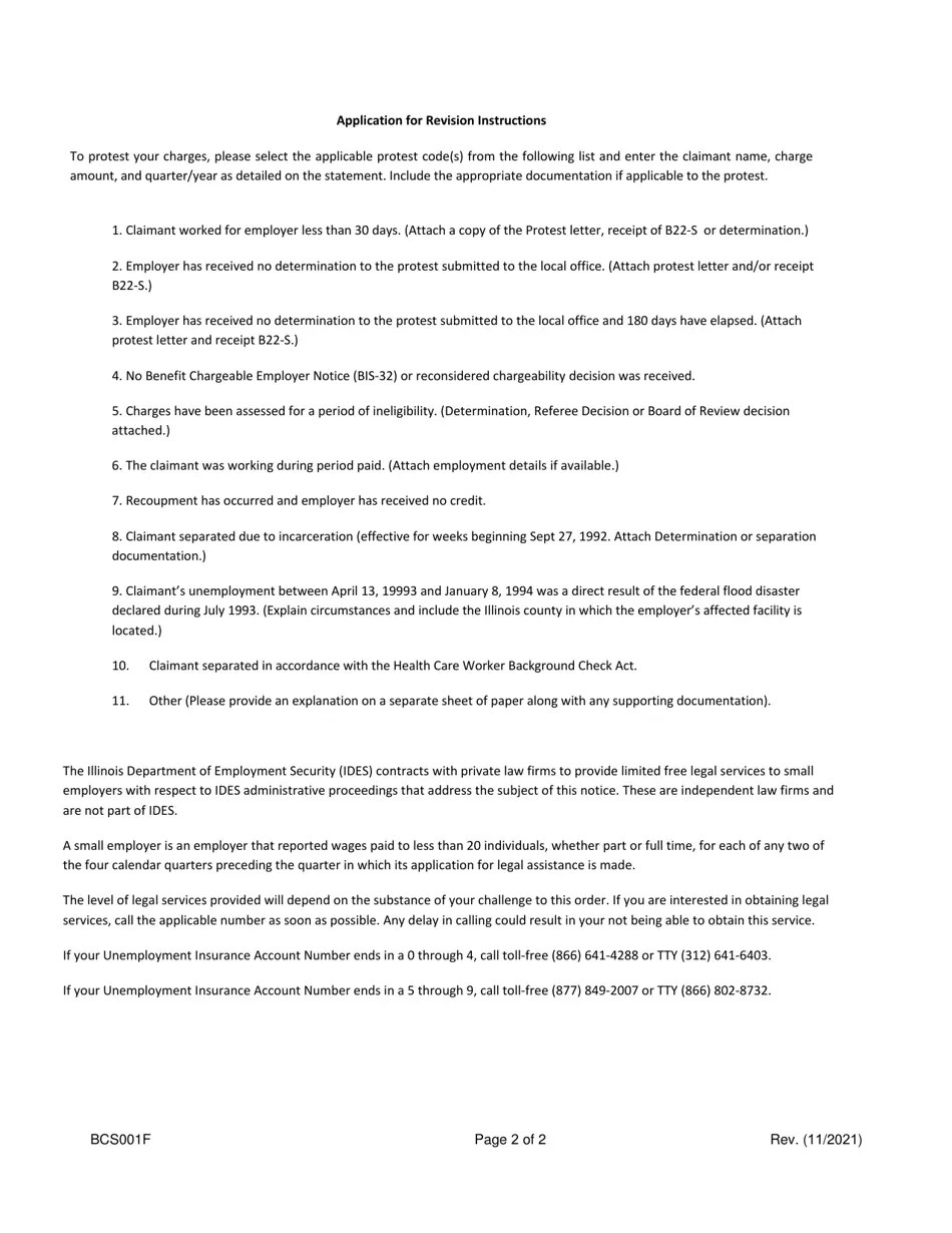 Form BCS001F Fill Out, Sign Online and Download Fillable PDF