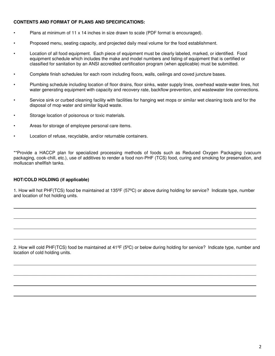Kansas Plan Review Application for Food Establishments Fill Out, Sign