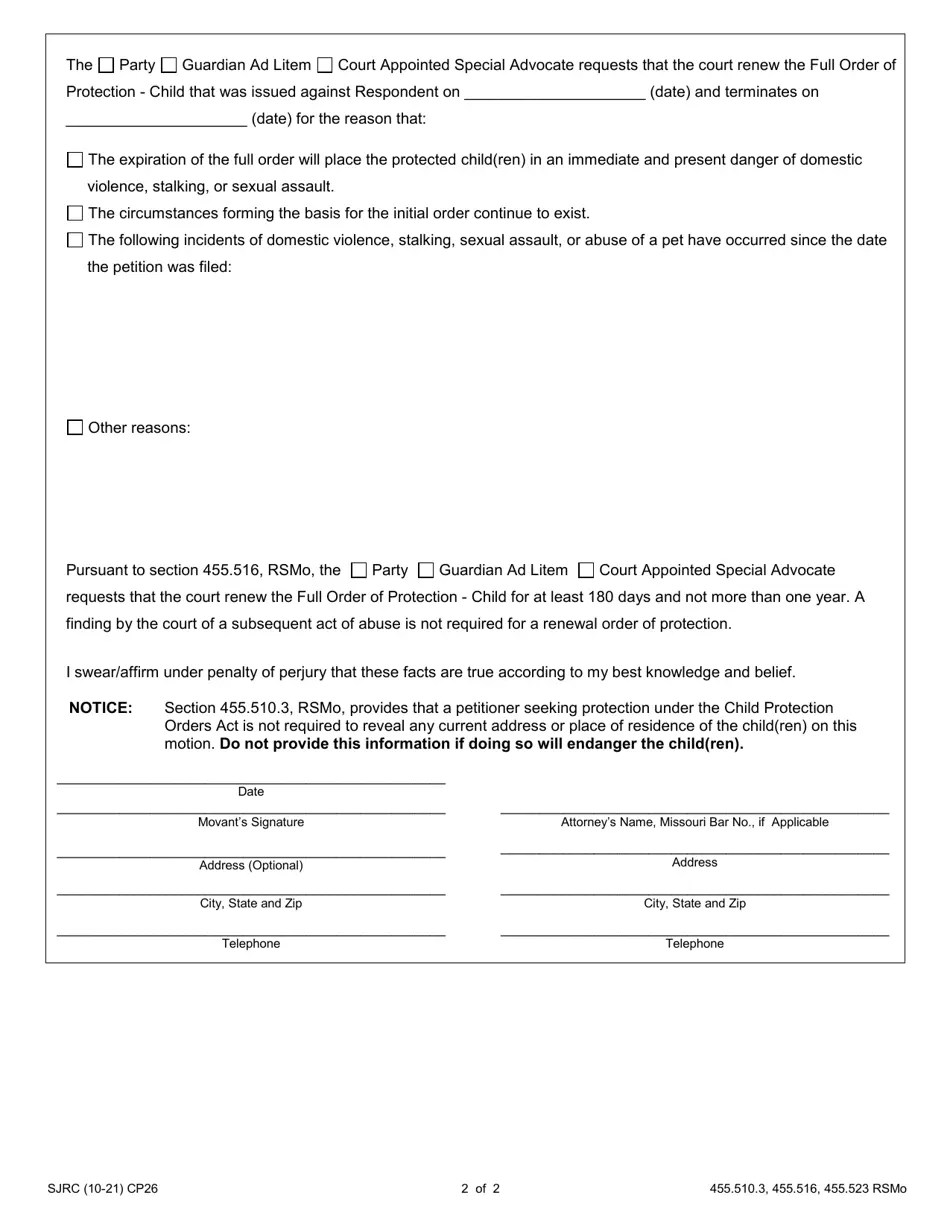 Form CP26 Fill Out, Sign Online and Download Fillable PDF, Missouri