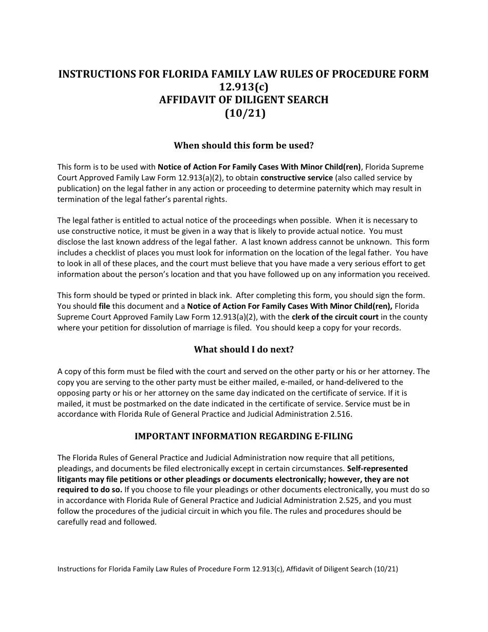 Form 12.913(C) Download Fillable PDF or Fill Online Affidavit of