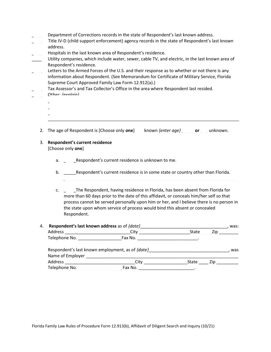 Form 12.913(B) Download Fillable PDF or Fill Online Affidavit of