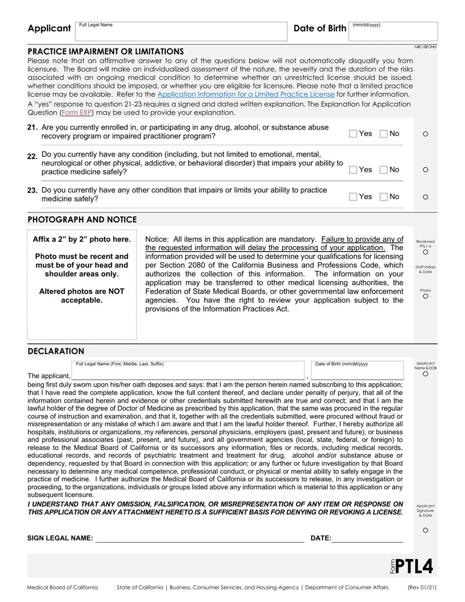 Form PTL Fill Out, Sign Online and Download Fillable PDF, California