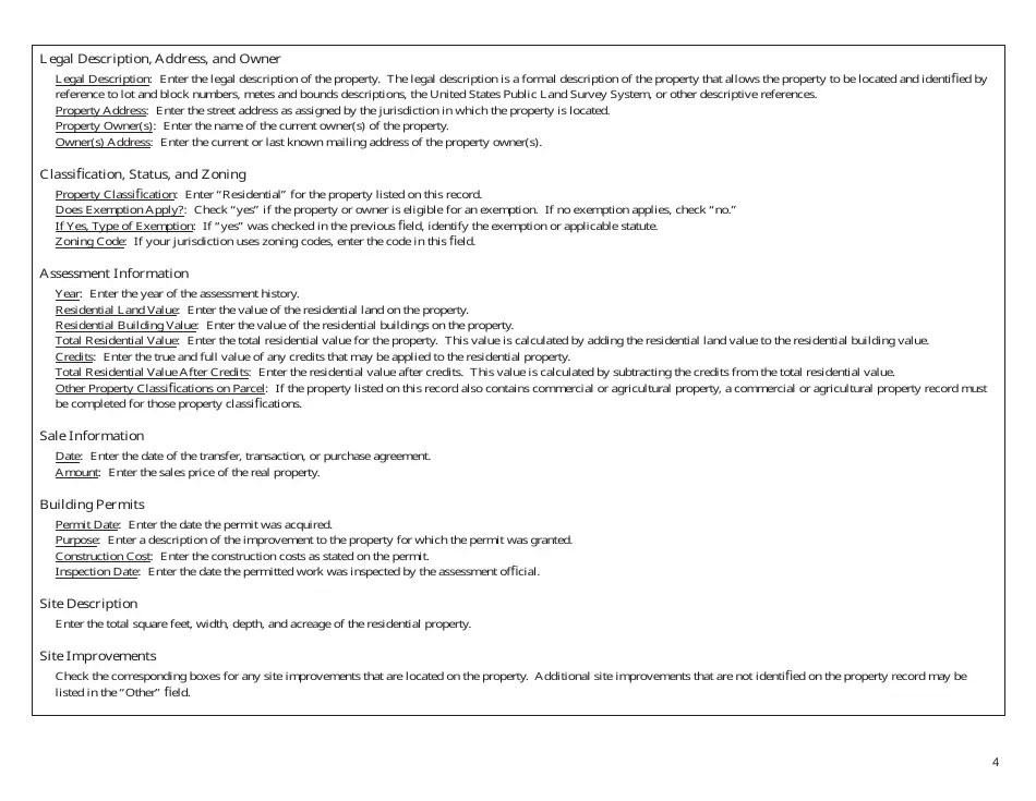 North Dakota Property Record Residential Fill Out, Sign Online and