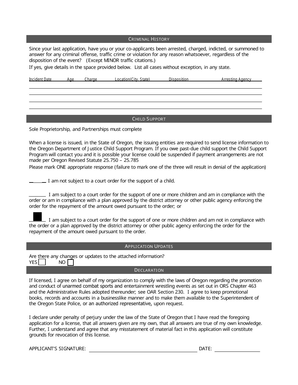 Oregon Promoter License Renewal Fill Out, Sign Online and Download