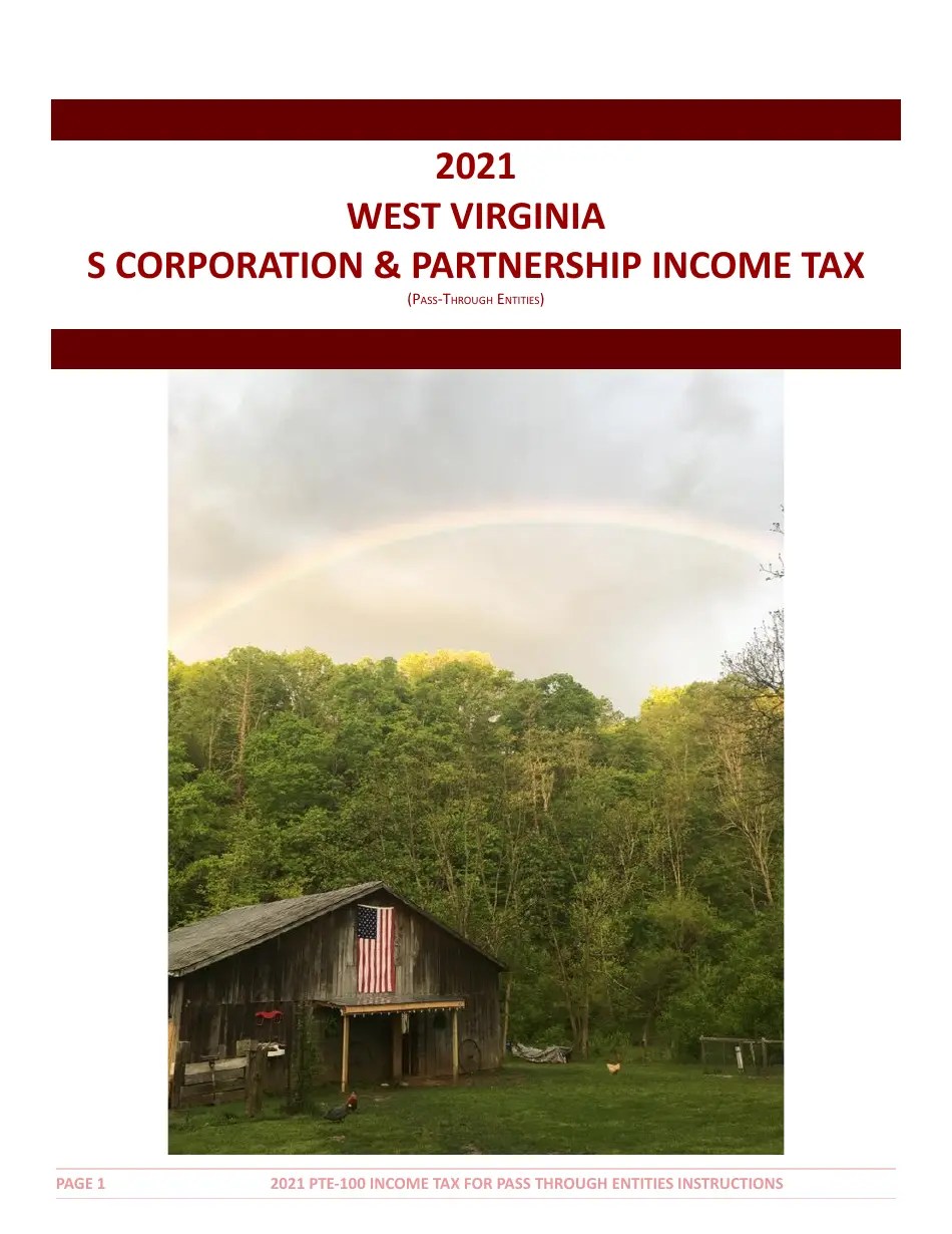 Download Instructions for Form PTE100 West Virginia Tax Return