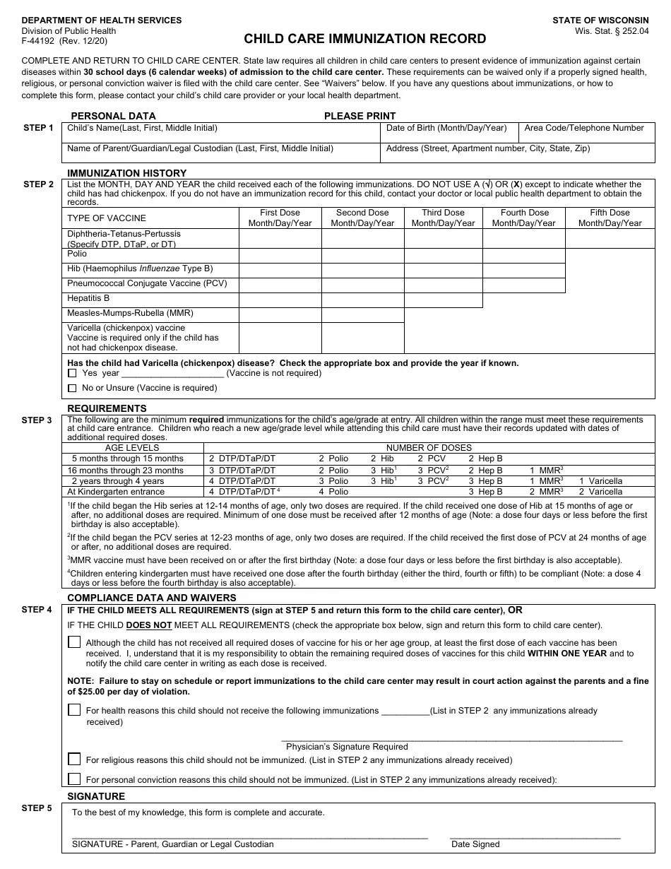 Form F44192 Fill Out, Sign Online and Download Printable PDF