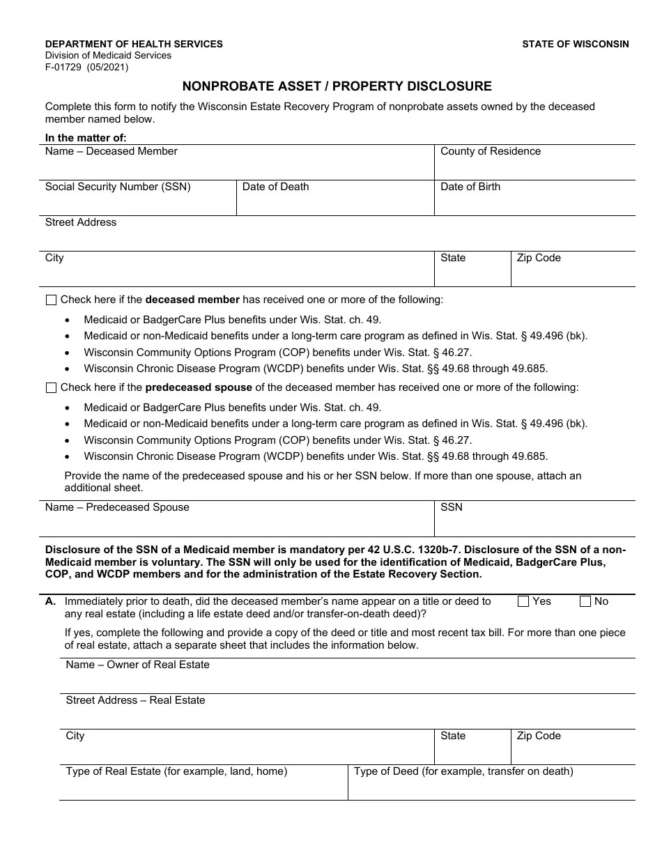 Form F01729 Fill Out, Sign Online and Download Printable PDF