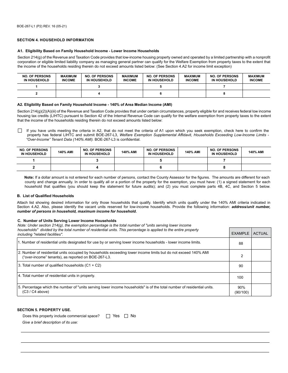Form BOE267L1 Fill Out, Sign Online and Download Fillable PDF