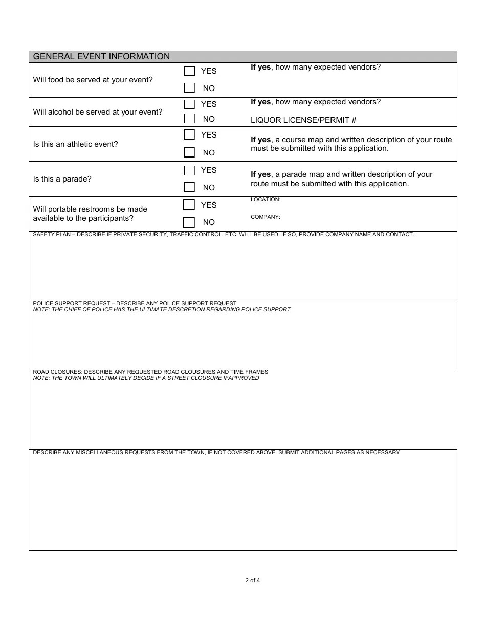 Town of Seneca Falls, New York Special Events Permit Application Fill