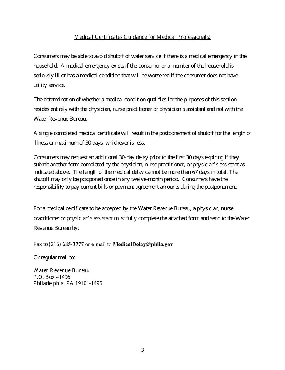 City of Philadelphia, Pennsylvania Medical Certification Form Fill