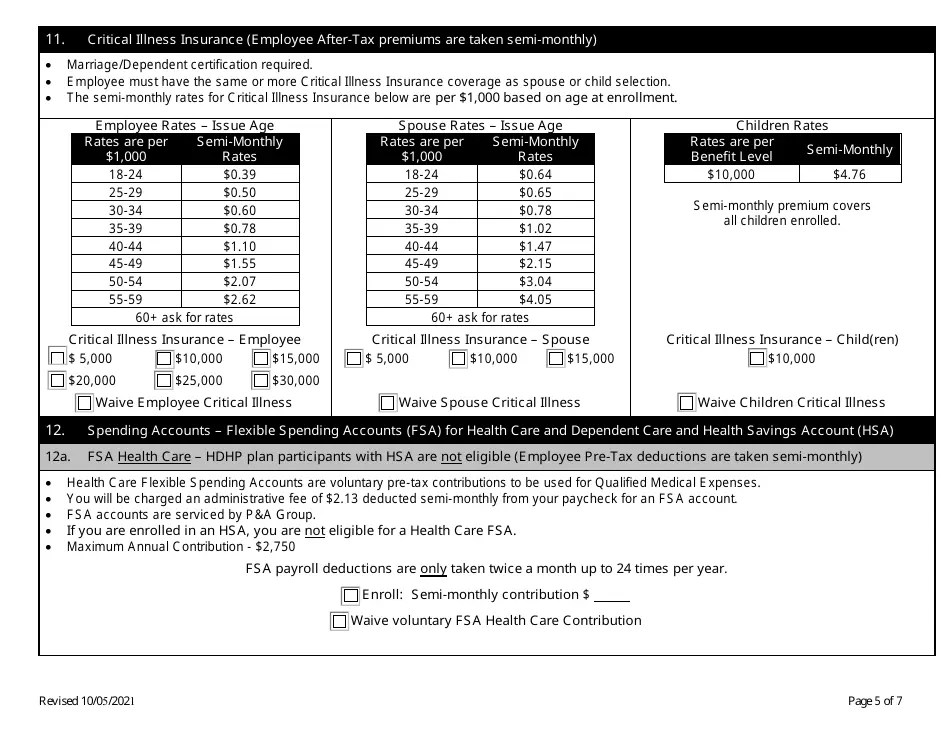 2022 Stanislaus County, California Employee Benefit Enrollment Form