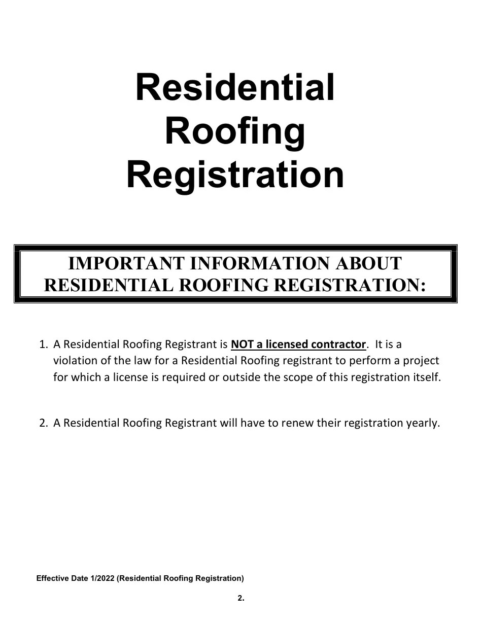 Arkansas Residential Roofing Registration Fill Out, Sign Online and