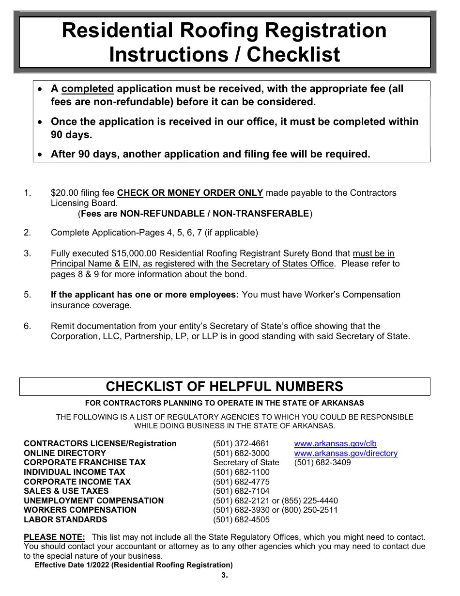 Arkansas Residential Roofing Registration Fill Out, Sign Online and