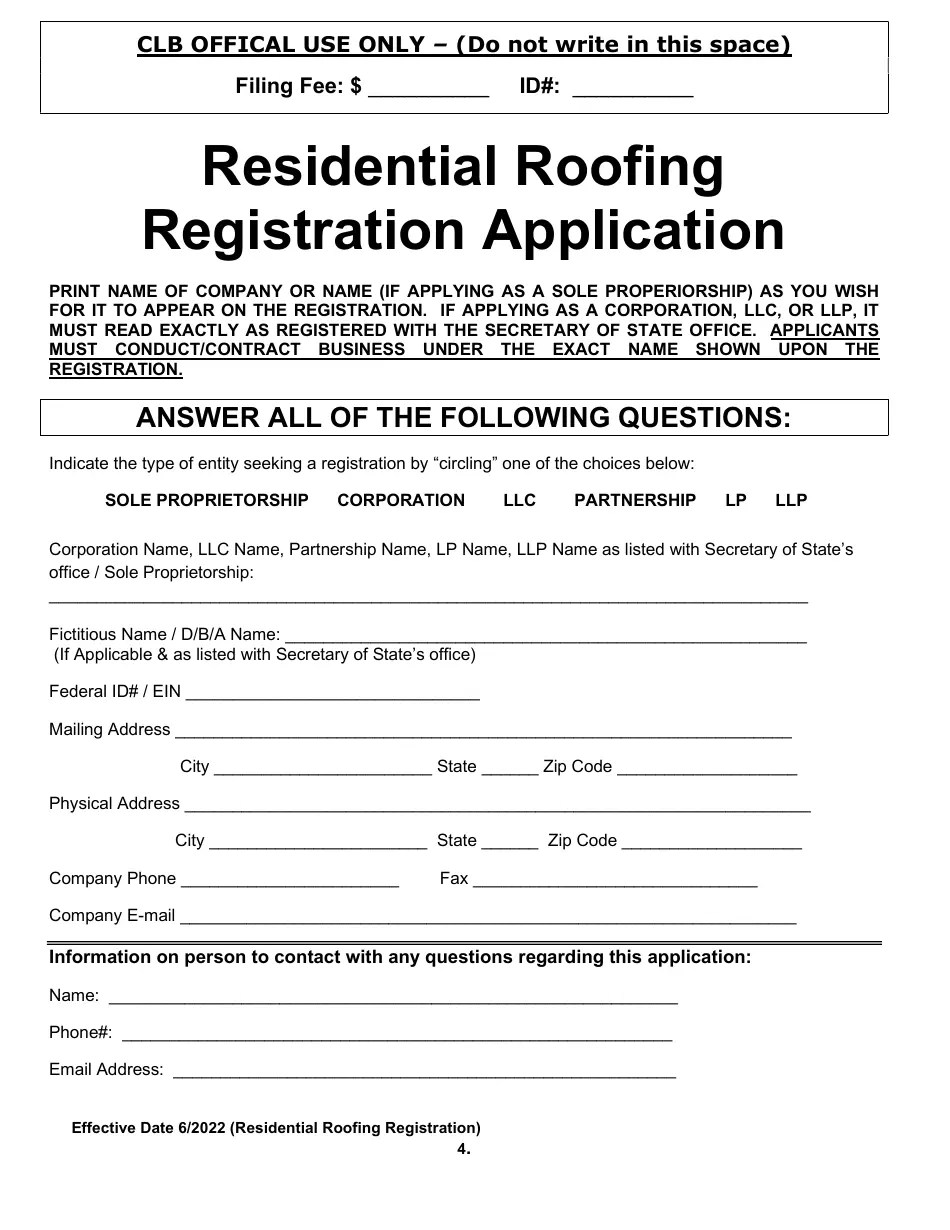 Arkansas Residential Roofing Registration Fill Out, Sign Online and