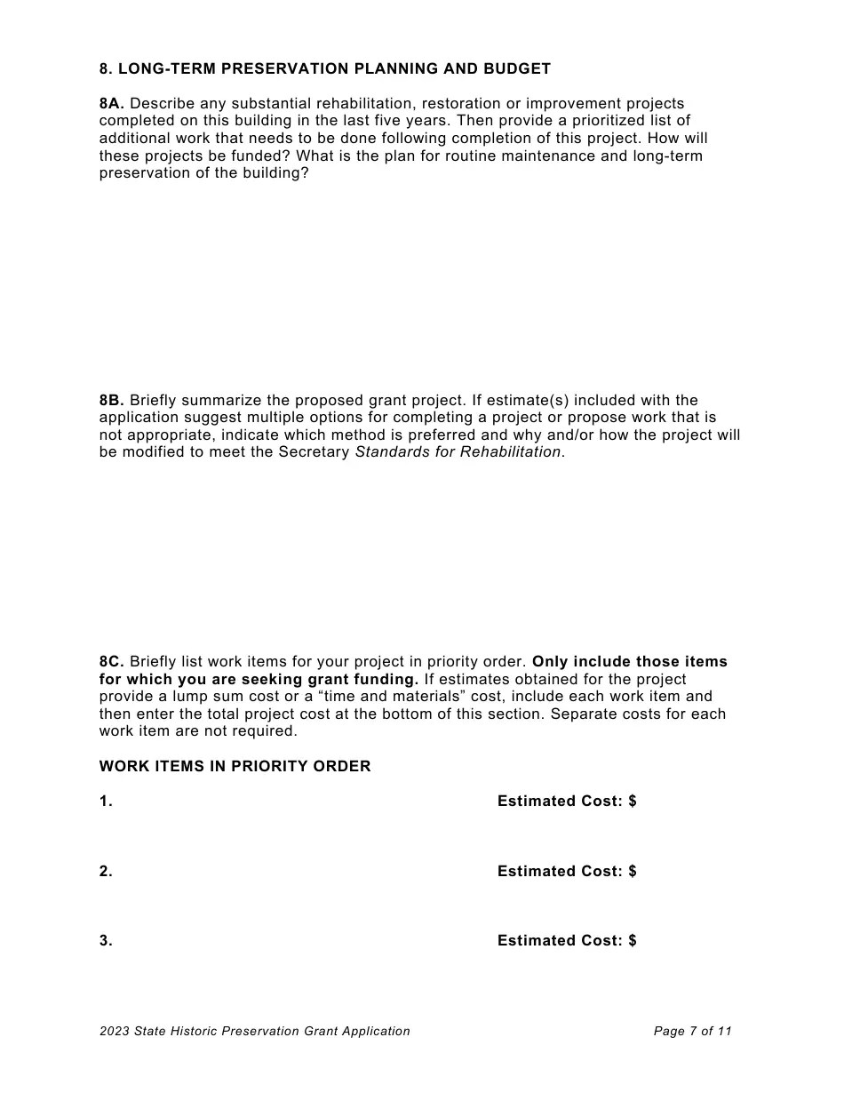 2023 Vermont Vermont Historic Preservation Grants Application Fill