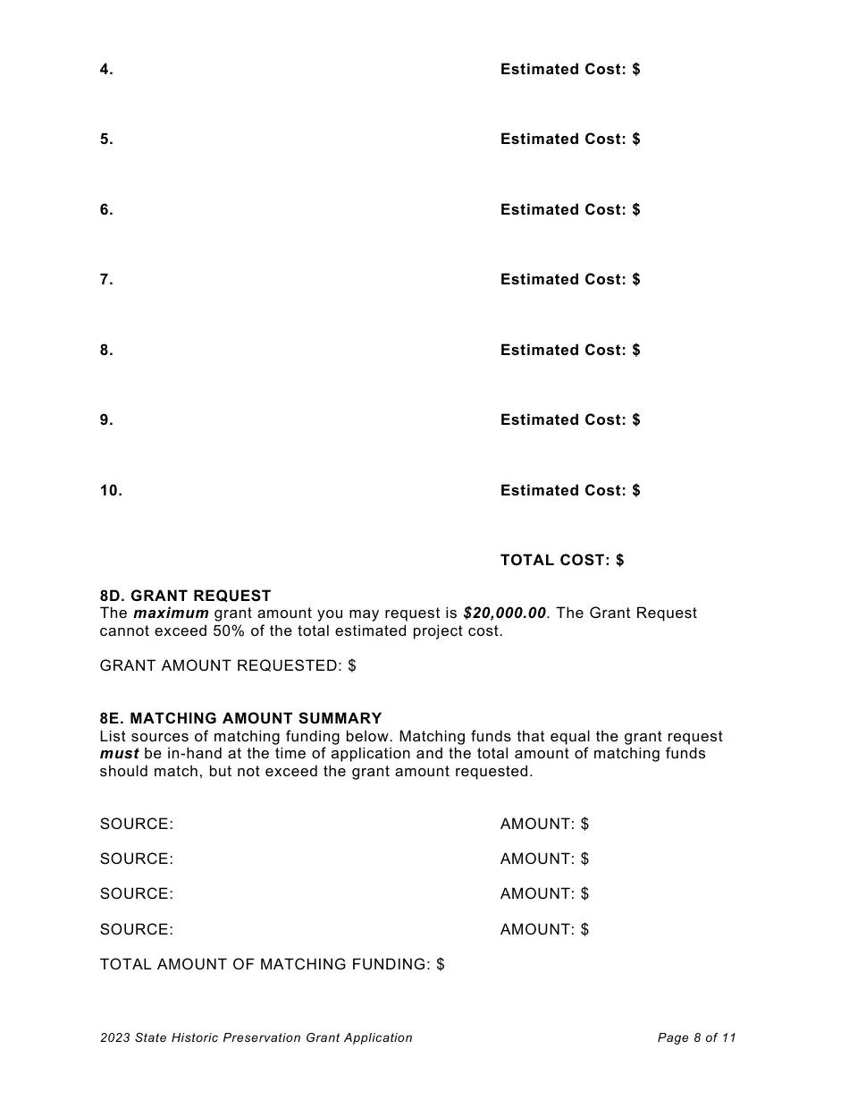 2023 Vermont Vermont Historic Preservation Grants Application Fill