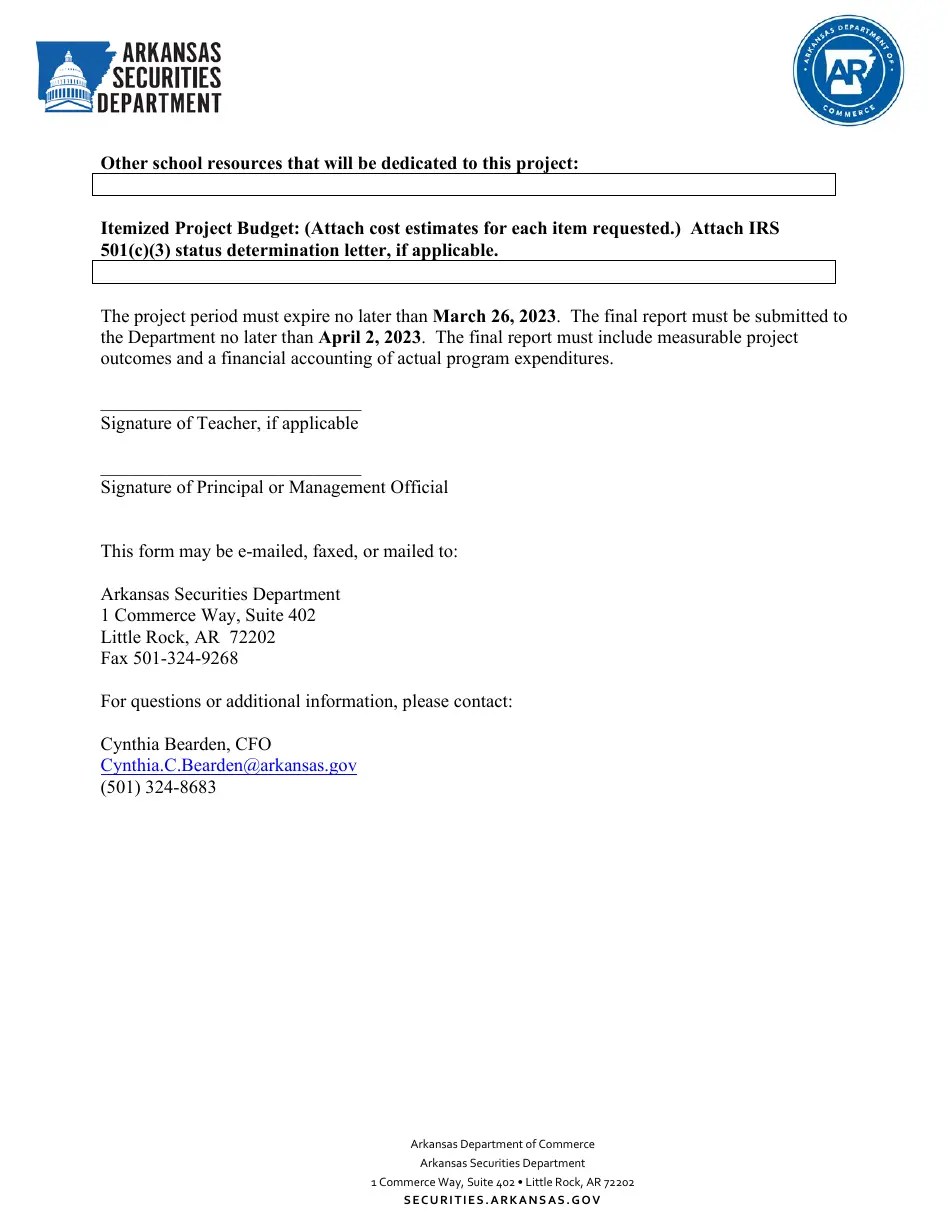 Arkansas Grant Application Fill Out, Sign Online and Download PDF