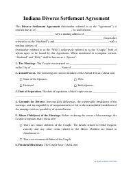 Indiana Divorce Settlement Agreement Template - Fill Out, Sign Online