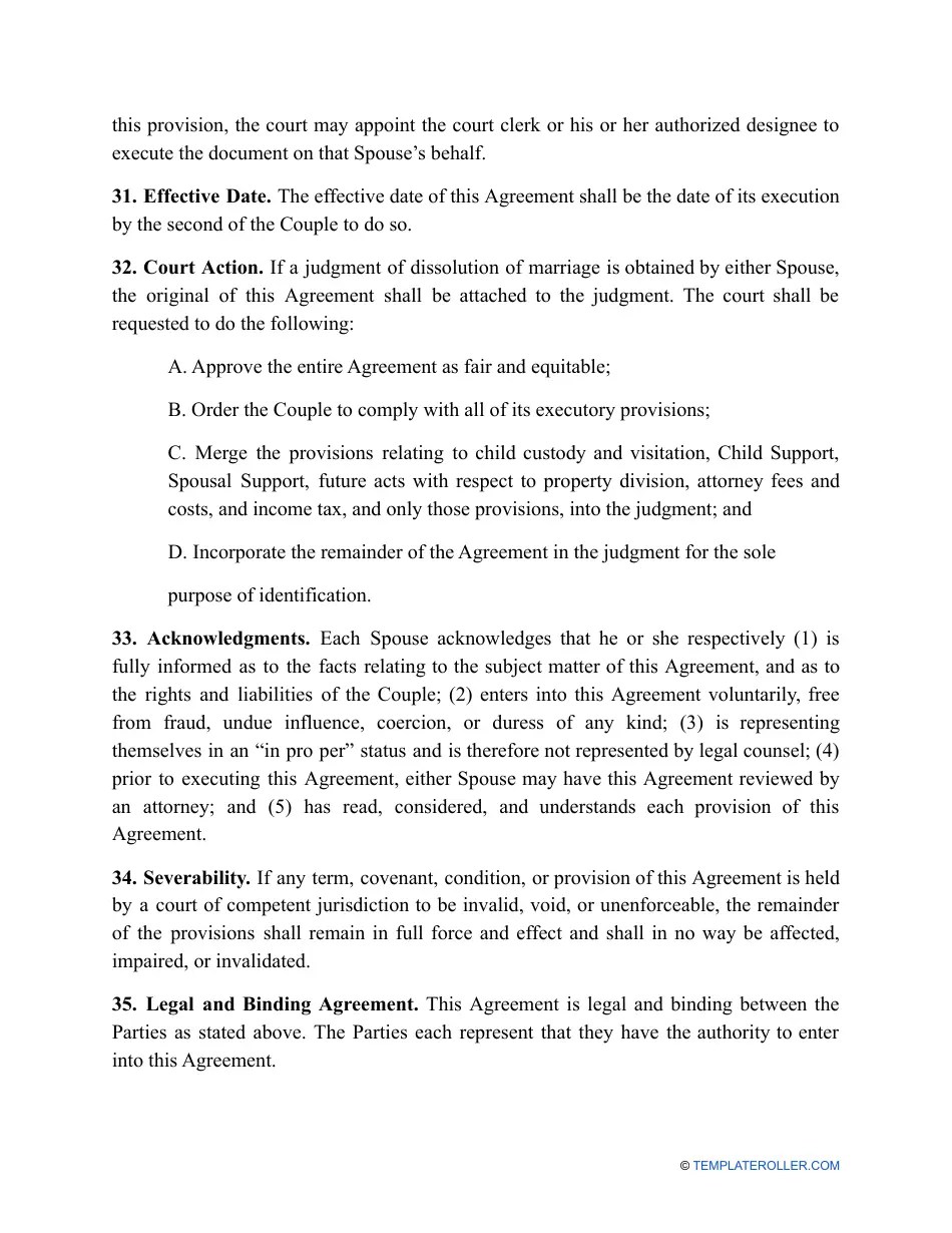 Louisiana Divorce Settlement Agreement Template Fill Out, Sign Online