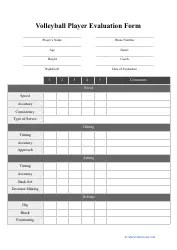 Volleyball Player Evaluation Form - Fill Out, Sign Online and Download