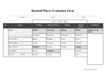 Baseball Tryout Evaluation Form - Fill Out, Sign Online and Download