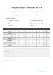 Volleyball Tryout Evaluation Form - Fill Out, Sign Online and Download