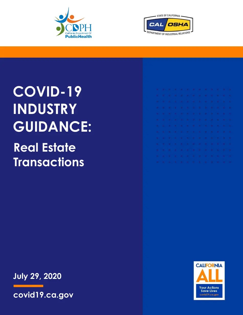 California Covid19 Industry Guidance Real Estate Transactions Fill