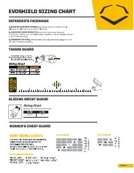 Protective Gear Size Chart - Evoshield Download Printable PDF