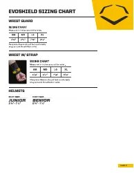 Protective Gear Size Chart - Evoshield Download Printable PDF