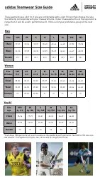 Teamwear Size Chart - Adidas Download Printable PDF | Templateroller