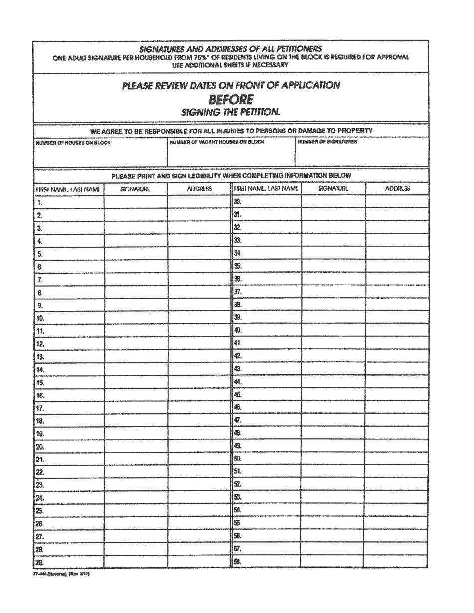Form 77444 Fill Out, Sign Online and Download Printable PDF, City of