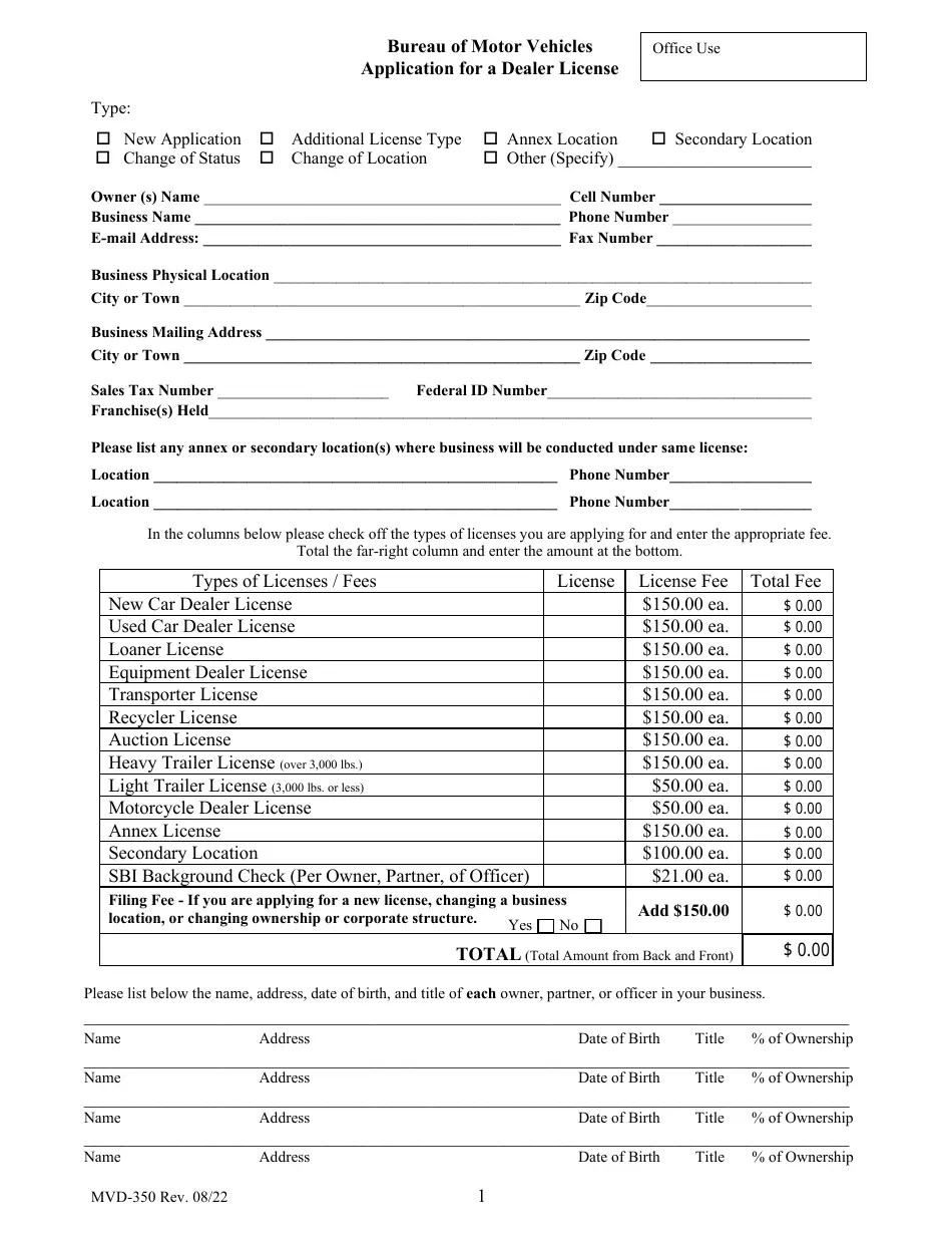 Form MVD350 Fill Out, Sign Online and Download Fillable PDF, Maine