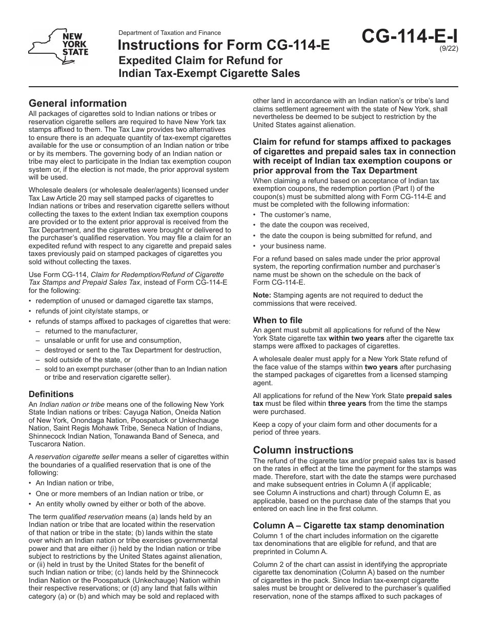 Download Instructions for Form GC114E Expedited Claim for Refund for