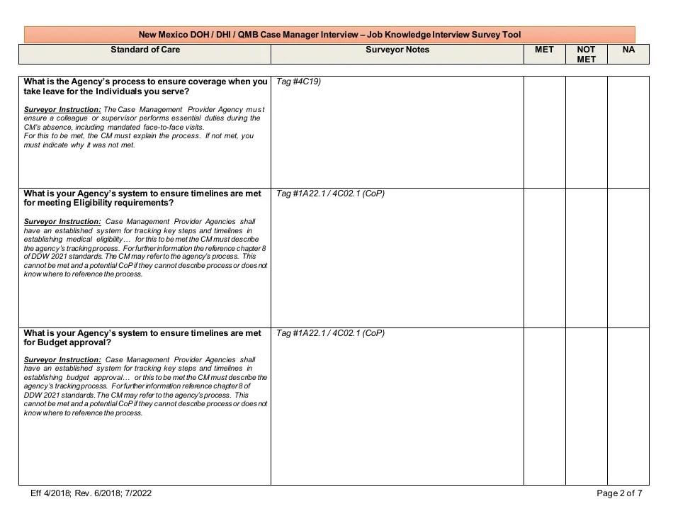 New Mexico New Mexico Doh/Dhi/Qmb Case Manager Interview Job
