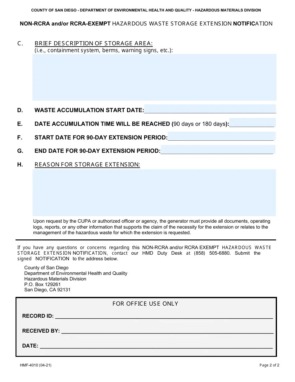 Form HMF4010 Download Fillable PDF or Fill Online Nonrcra and/or Rcra