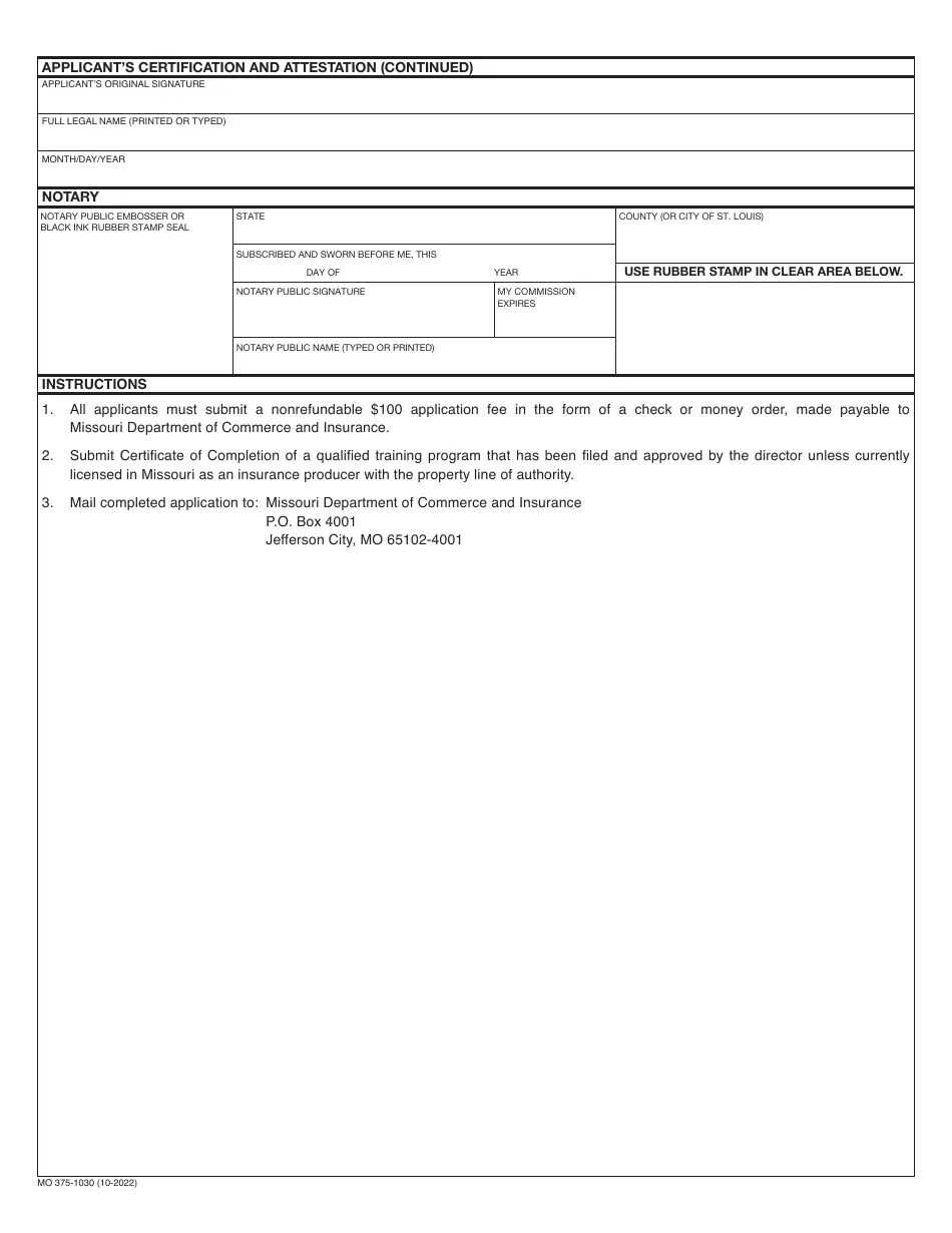 Form MO3751030 Fill Out, Sign Online and Download Fillable PDF, Missouri Templateroller