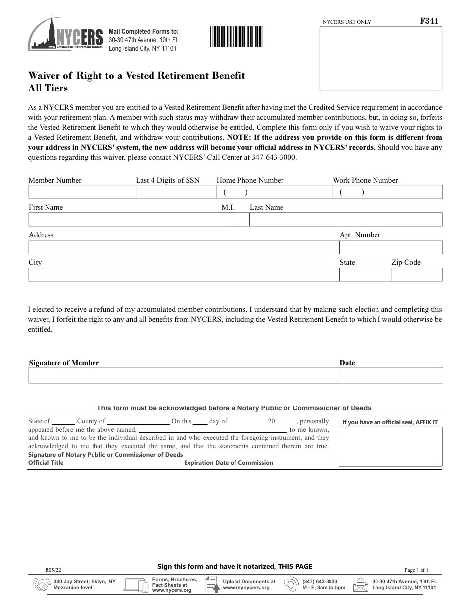 Form F341 Fill Out, Sign Online and Download Printable PDF, New York City Templateroller