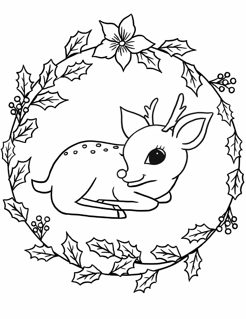 Reindeer Coloring Pages Cute Reindeer Download Printable PDF