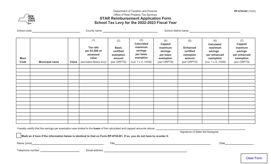 Form RP6704B2 2023 Fill Out, Sign Online and Download Fillable